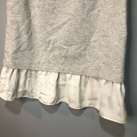 J. Crew Grey and White Peplum Ruffle Hem Tank Top - Picture 2 of 9